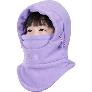 Kids Fleece Face Mask Windproof Thicken Winter  Hat Neck Warmer
